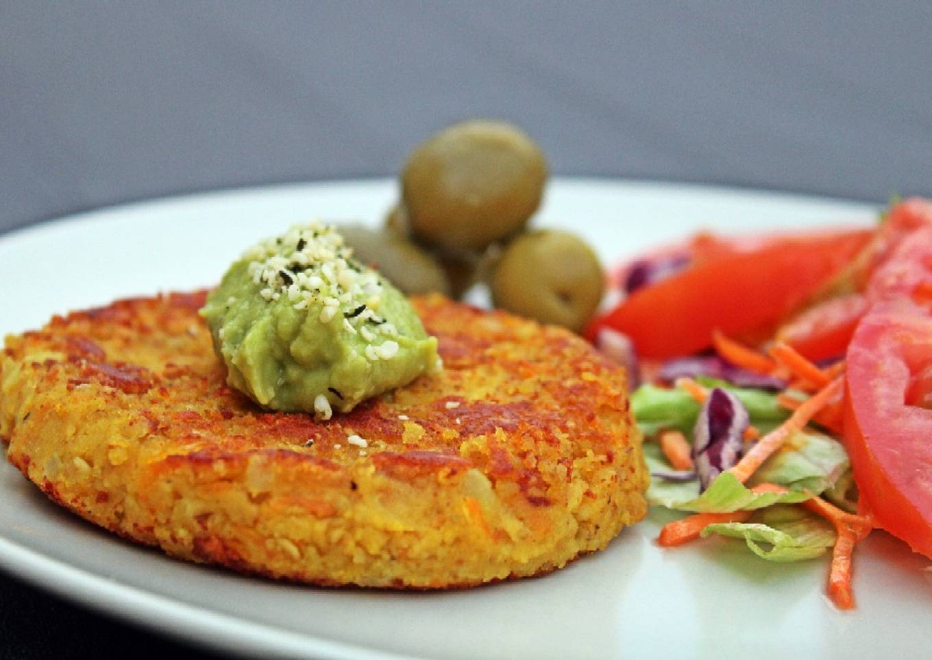 Hamburguesa vegana de lenteja roja