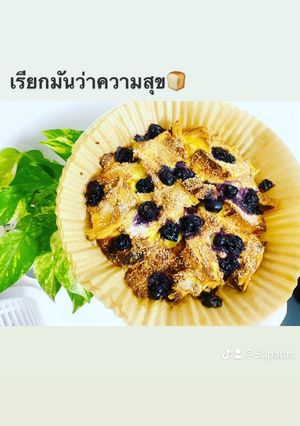 รูปของ พุดดิ้งขนมปังบลูเบอร์รี่