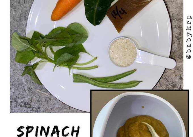 Mpasi 6 bulan: bubur bayam wortel | spinach carrot porridge