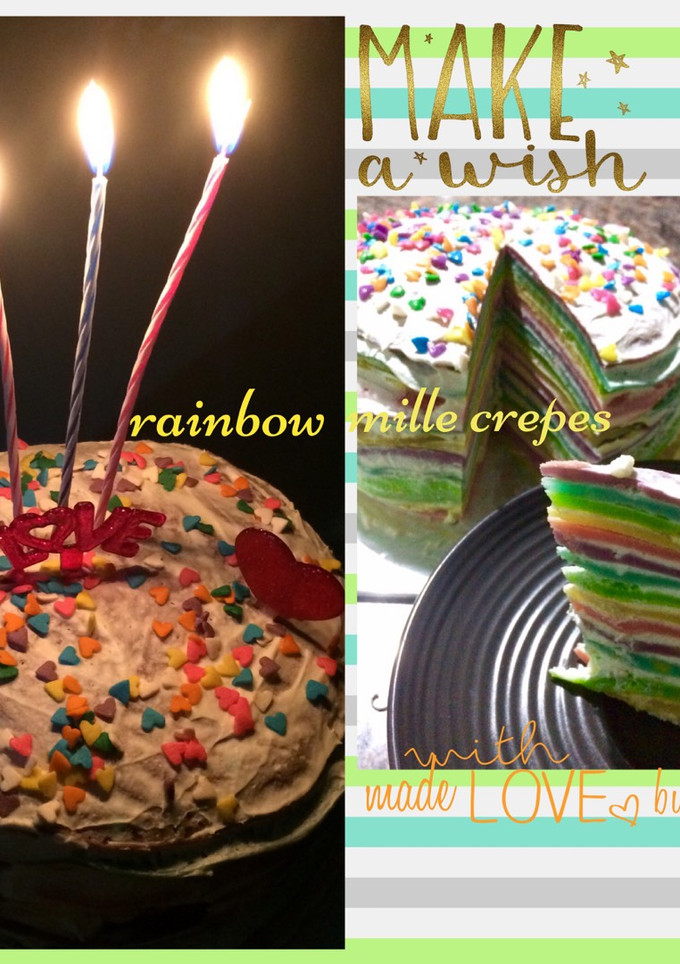 Foto resep Rainbow mille crepes