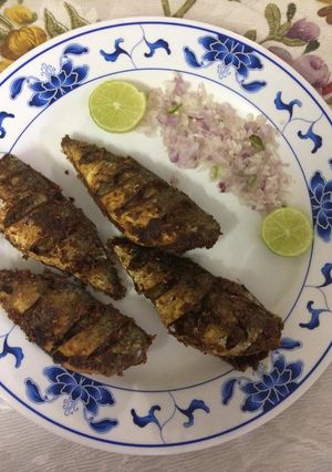 A picture of Rice flourKurkari crispy fried fish.