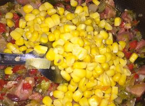 Una foto de Verduras 🌽 Hervidas... Tarta de Choclo, Puerros y Panceta 🌽🌽🌽🌽🌽🌽🌽🌽🌽