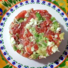 A picture of Smoked salmon and avocado Madrid.