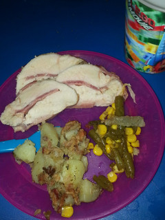 A picture of Ham and Cheese Stuffed, Bacon Wrapped Chicken.