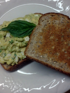 A picture of Bacon Egg and Avacado Breakfast Sandwich.