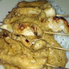 A picture of Chicken Satay Aus style.