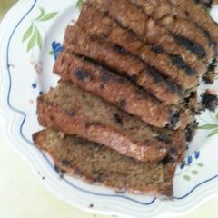 A picture of Decadently moist chocolate chip zucchini bread.
