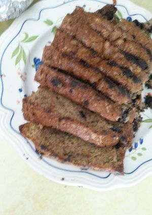 A picture of Decadently moist chocolate chip zucchini bread.