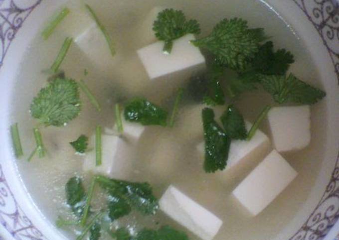 Easiest Way to Prepare Homemade Authentic Chinese Cilantro Tofu Soup