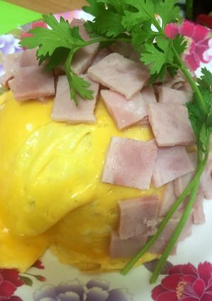 รูปของ ข้าวไข่ข้นแฮม & หอมแดงน้ำปลาพริก