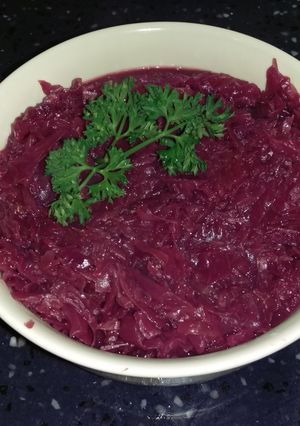 A picture of German Red Cabbage (Rotkohl).
