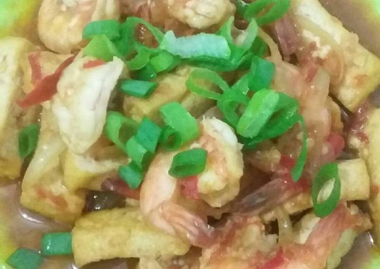 Udang tahu saos tiram