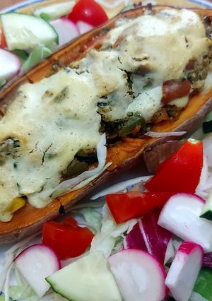 Töltött édesburgonya Téné recept fotója