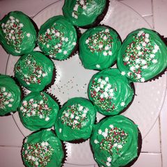 A picture of Chocolate Christmas Cupcakes.
