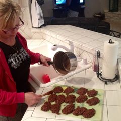 A picture of Momma's No-Bake Chocolate Oatmeal Cookies.
