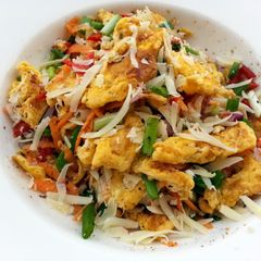 A picture of Scrambled Egg Salad Top Parmesan Cheese.