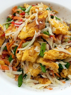 A picture of Scrambled Egg Salad Top Parmesan Cheese.