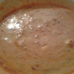 A picture of East meets West chicken sauce.
