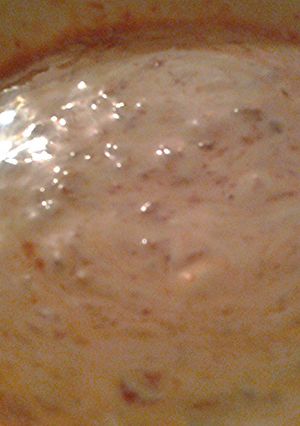 A picture of East meets West chicken sauce.