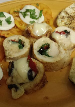 A picture of Fontina Spinach Chicken Roulade.