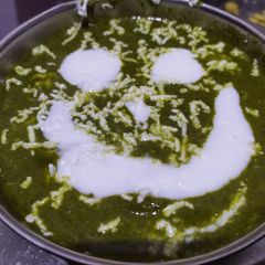 A picture of Palak paneer.