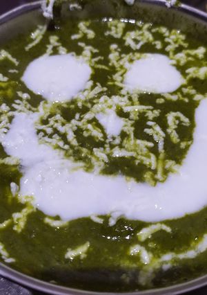 A picture of Palak paneer.