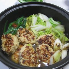 A picture of Chicken Meatball and Chinese Cabbage Hot Pot.