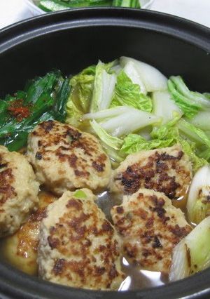 A picture of Chicken Meatball and Chinese Cabbage Hot Pot.
