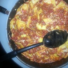 skillet lasagna A picture of skillet lasagna.