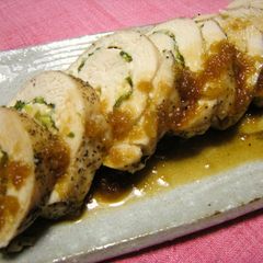 A picture of Easy in the Microwave Chicken Breast Garlic Roll.