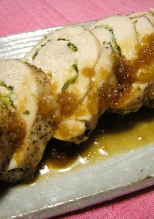 A picture of Easy in the Microwave Chicken Breast Garlic Roll.