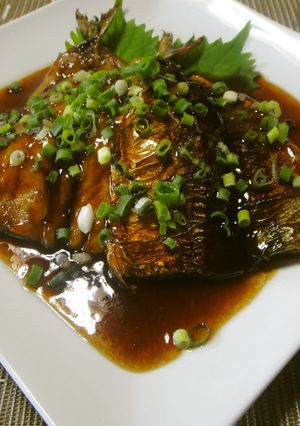 A picture of Seasonal Pacific Saury in Teriyaki Sauce.