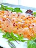Salmon Carpaccio with Pink Peppercorns