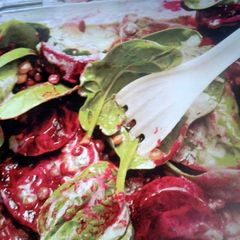 Beetroot, baby spinach and lentil salad A picture of Beetroot, baby spinach and lentil salad.
