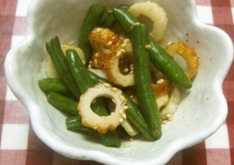 Recipe of Homemade Green Bean and Chikuwa Namul