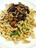 Spaetzle with Butter, Fried Onion, and Gruyere Cheese