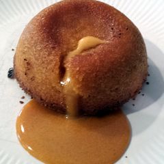 A picture of Butterscotch lava cakes.