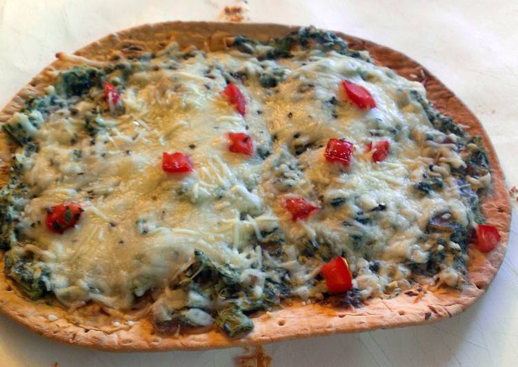 Simple Way to Prepare Quick Baked Spinach florentine flatbread