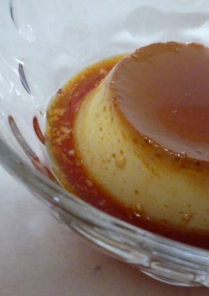 A picture of Easy Tea Flavored Caramel Custard Pudding Made in a Pan.