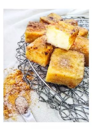 A picture of Fried Milk Infused with Mandarin.