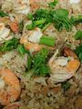 Cơm chiên tôm và thịt rang