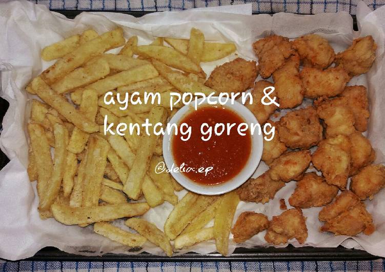 Ayam PopCorn dan Kentang Goreng