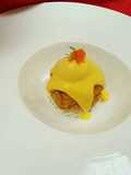 Shrimp Ball, poach egg with hollandaise sauce