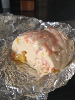 Una foto de Gelatina de piña, zanahoria y queso