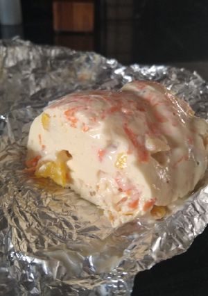 Una foto de Gelatina de piña, zanahoria y queso