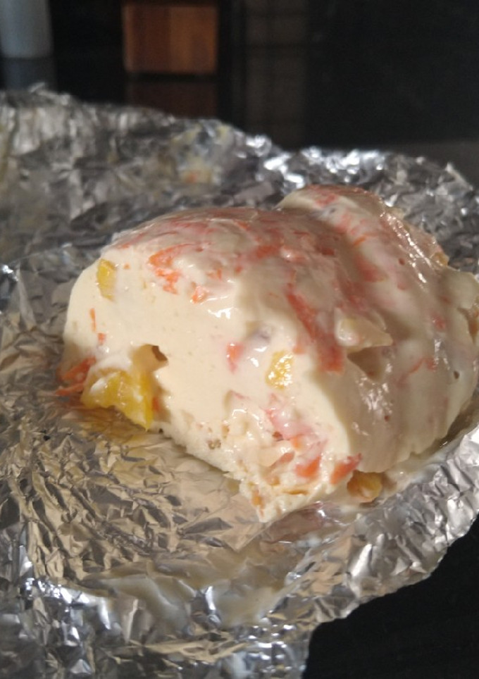 Una foto de Gelatina de piña, zanahoria y queso