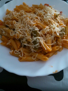 Una foto de Pasta con aprovechamiento de salsa