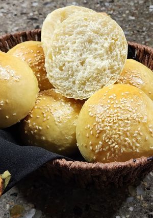 Una foto de 🍔Pan brioche con Queso crema 🍔 Pan de hamburguesa 🍔