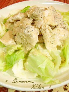 A picture of Healthy Sake-steamed Chicken Tenders with Cabbage.