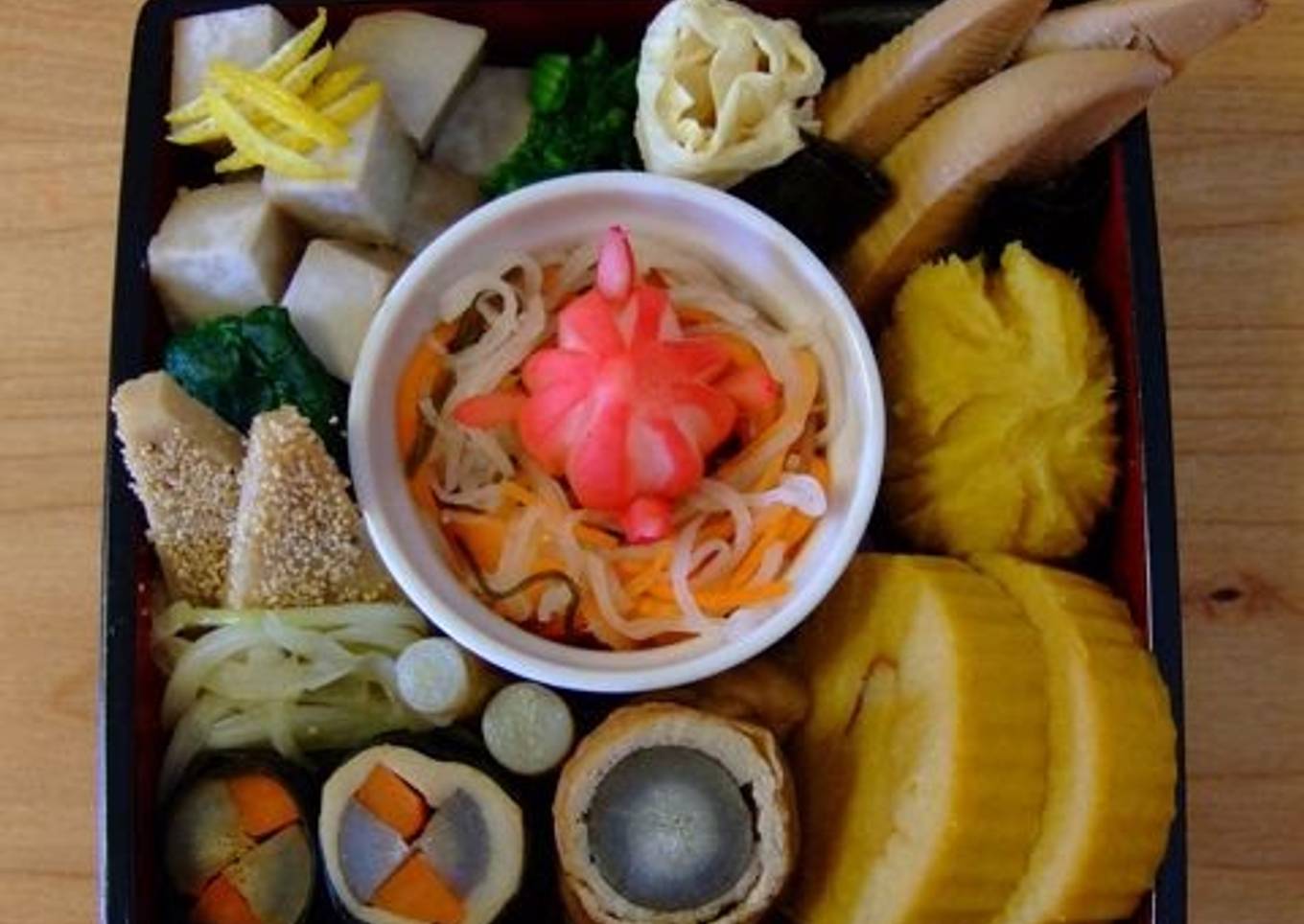 Egg-Free Macrobiotic Date-maki Veggie Osechi
